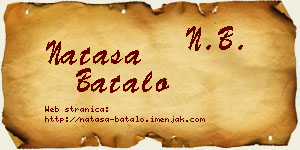 Nataša Batalo vizit kartica
